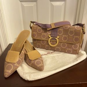 Salvatore Ferragamo Shoulder Bag and Mules Set